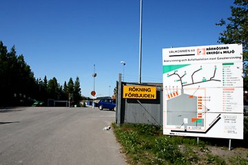 Entrén till Älands avfallsanläggning.