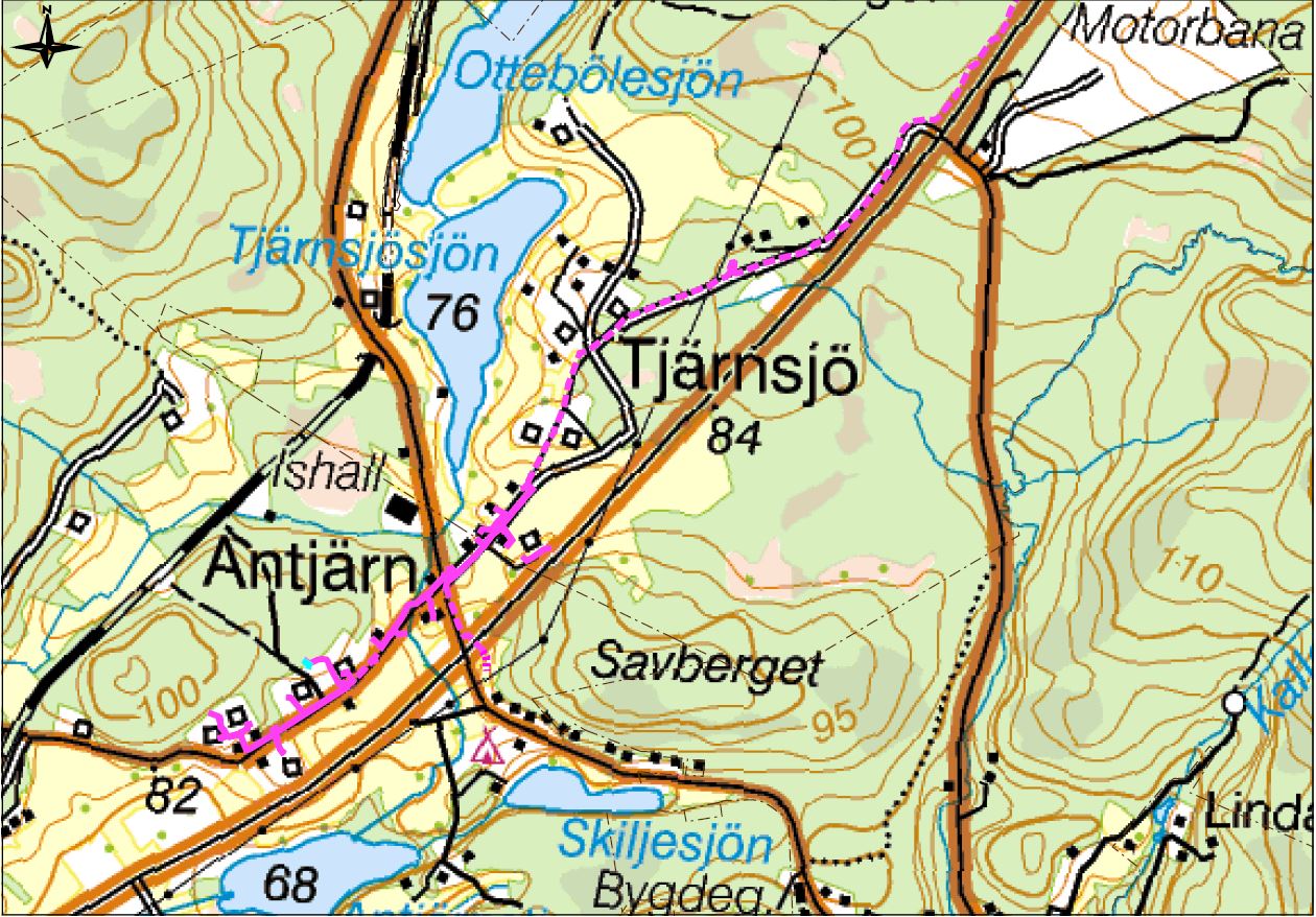 Kartbild över grävområdet