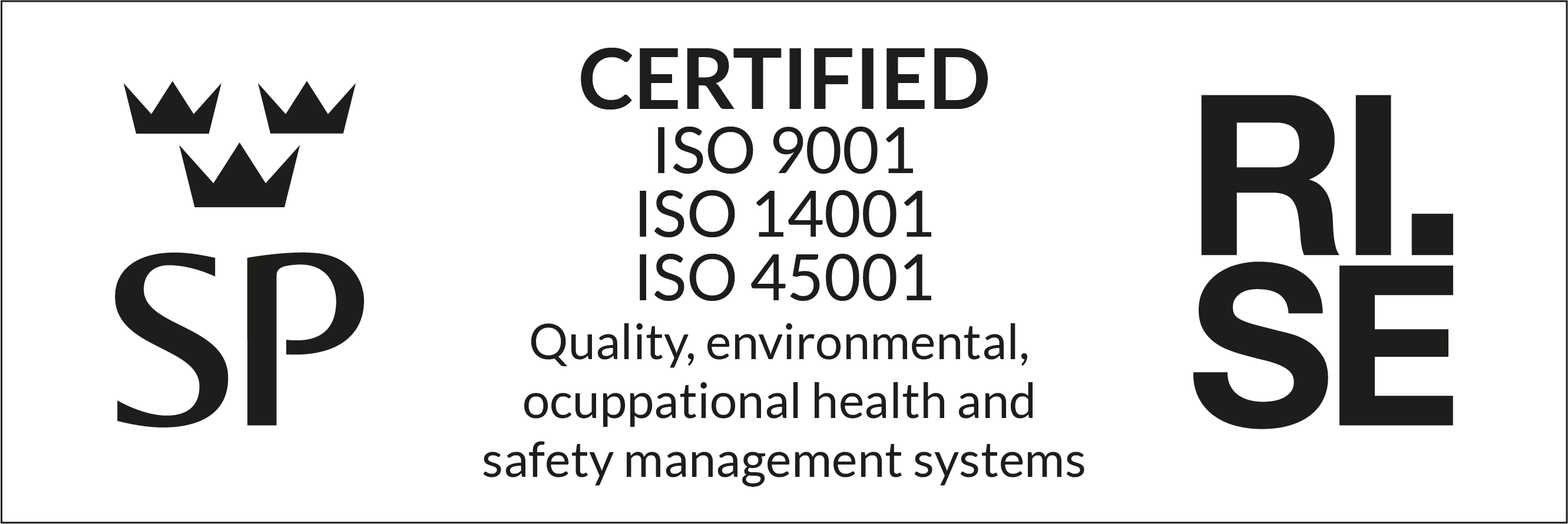 Information om miljö och kvalitetcertifiering enligt AFS 2001:01