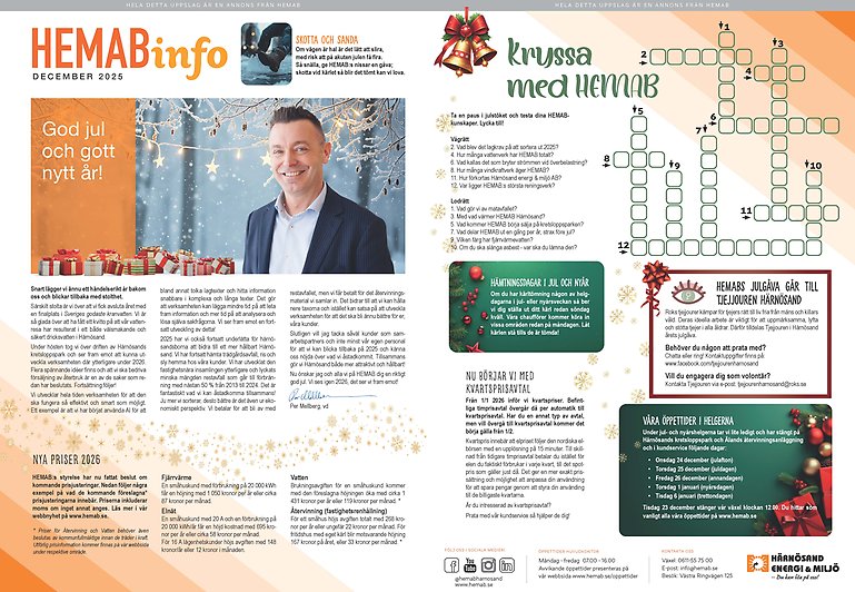 HEMABinfo nummer 4, 2025. Klicka för öppna pdf.
