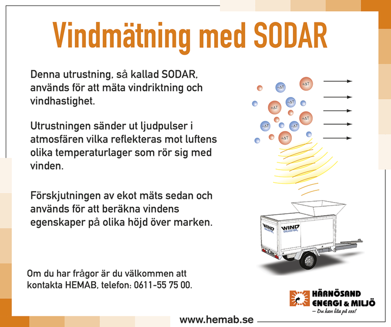 Information om vindmätning med SODAR. Klicka på bilden för att öppna den i pdf.
